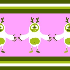 Winter monsters seamless Christmas yeti pattern for wrapping paper and fabrics