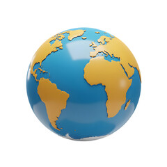 Fototapeta premium Earth globe displaying continents oceans