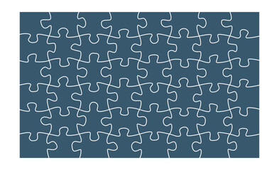 Puzzle pieces. Jigsaw puzzle with 48 pieces. Jigsaw puzzle template.
