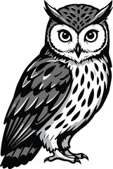 Stylized Vector Owl Illustration