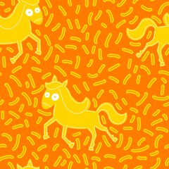 Christmas animals seamless horse pattern for wrapping paper and fabrics