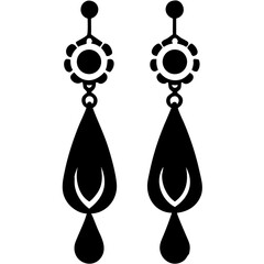 Creative Earrings Icon Vector Illustration