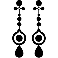 Creative Earrings Icon Vector Illustration