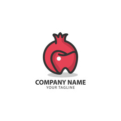 pomegranate dental logo design concept. pomegranate Creative Technology Logo vector template. Icon symbol