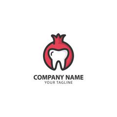 pomegranate dental logo design concept. pomegranate Creative Technology Logo vector template. Icon symbol