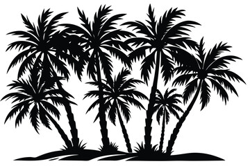 Palm tree silhouette vector.