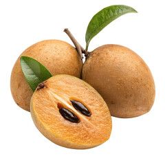 Sweet sapodilla isolated on white background png sapodilla fruit png sapota fruit png tropical fruit png sweet sapodilla png transparent background image