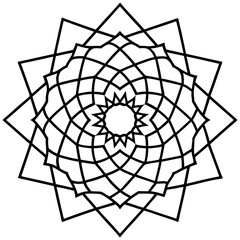 Obraz premium Geometric Mandala Circular Flow Vector on White