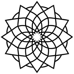 Obraz premium Geometric Mandala Circular Flow Vector on White