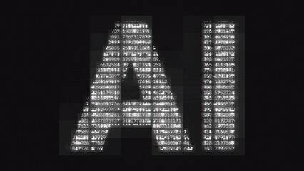 Anti AI Error White Code Danger 3D Illustration