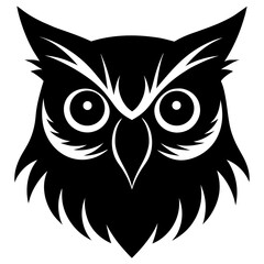 owl face vector illustration on white background