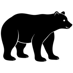 Silhouette vector illustration of a bear on white background