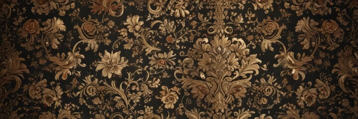 Opulent textured damask, swirling floral & geometric details, art, fabric, tapestry