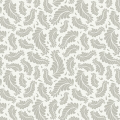 Botanical branch silhouette seamless vector pattern