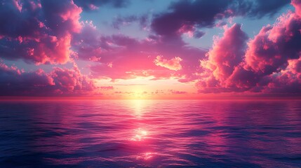 Fototapeta premium Dusk serenity with glowing horizon view high resolution wallpaper