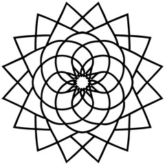 Obraz premium Mandala with Concentric Ellipses Vector on White