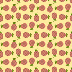 Exotic pineapples fruits seamless pattern. Perfect art background for banner, card, textile, fabric, paper, sale. Hand drawn illustration.