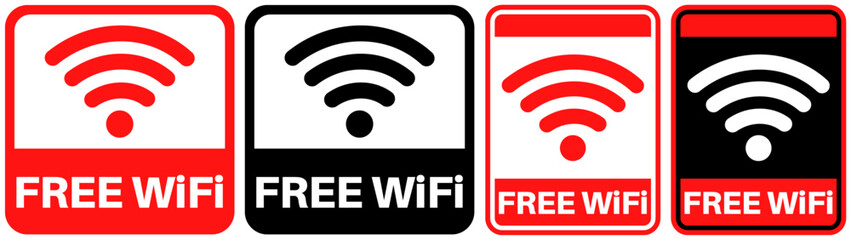 set sign free wifi symbol design label template vector illustration