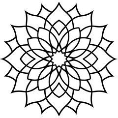 Wave Curve Mandala Vector on White