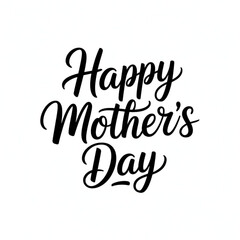 Fototapeta premium Happy Mother`s day text. Hand written ink calligraphy lettering. hand drawn festivity typography poster, invitation icon. isolated on white background. Vector illustration EPS 10