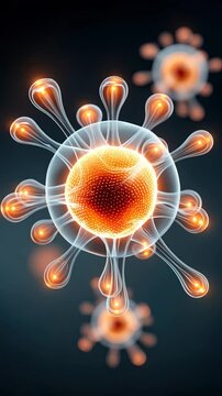 Microscopic viral cells infecting host cells causing lytic burst, overwhelming infection dynamics seen in viral cells infecting host cells, dramatic destruction captured during viral cells infecting 