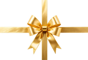 Fototapeta premium Luxurious Gold Gift Bow Isolated on White for Celebration Concepts: Elegant Metallic Ribbon Decoration Imagery: Bow, Gold, Gift, Isolated, White, Celebration, Festive, Decoration.