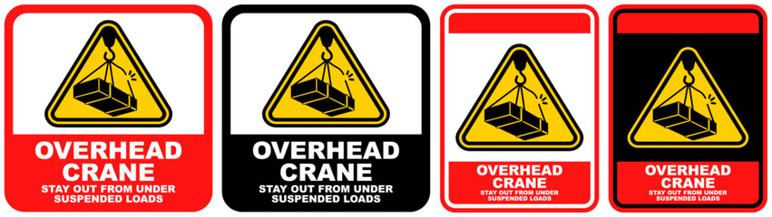 set sign overhead crane symbol design label template vector illustration