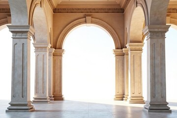Obraz premium Elegant Roman-style architectural detail on white backdrop, detail, structure, pillar