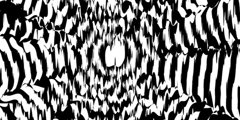 Abstract hypnotic spinning lines background. Black and white tunnel wallpaper. Psychedelic twisted stripes pattern. Rotating spiral knot template for poster, banner, cover. Vector optical illusion