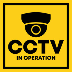 CCTV in Operation Warning Sign – Surveillance Camera Icon