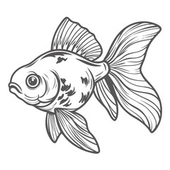 Elegant Goldfish Line Art Illustration
