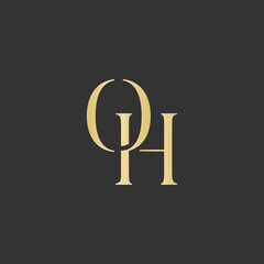 O H latter logo template, modern logo, vector design, initial latter.