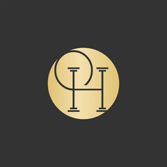O H latter logo template, modern logo, vector design, initial latter.
