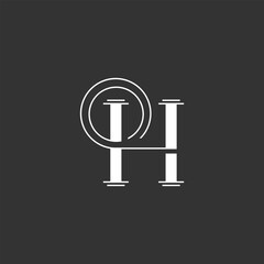 O H latter logo template, modern logo, vector design, initial latter.