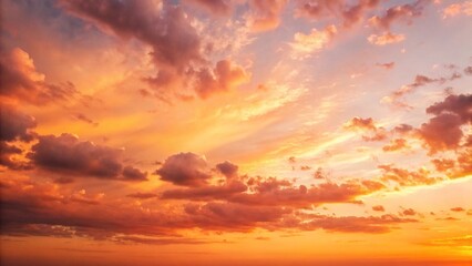 Fototapeta premium Colorful clouds at twilight: a stunning display of orange, pink, and purple in the sky. 