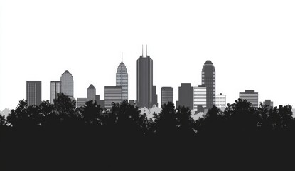 Naklejka premium Cityscape silhouette (1)