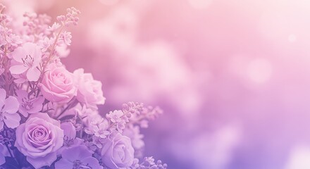 Pastel Pink & Purple Floral Background: Elegant Design for Spring soft card pretty subtle vector    