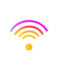 Fototapeta premium Colorful gradient wifi signal icon design illustration 3d web app pink on transparent background