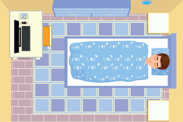 young boy asleep in bed