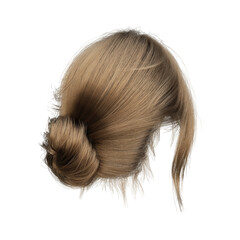 3d render blond messy tied hair isolated