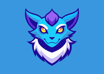 Obraz premium Azure Wolf Illustration: A captivating illustration of a fierce wolf, rendered in vibrant blue hues, with an air of determination and bold, striking features. 