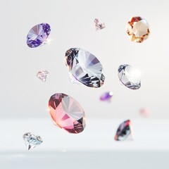 Sparkling gemstones in varied colors