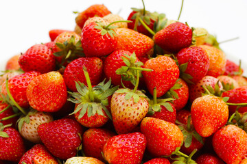 Fresh strawberry on white background