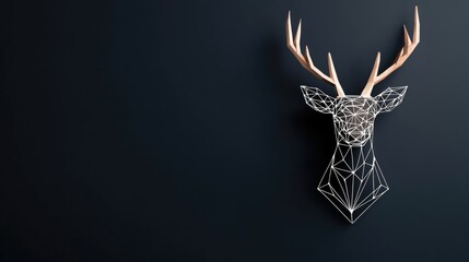 Geometric deer head on dark background