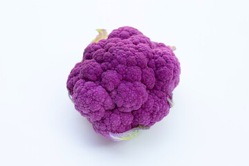 Purple cauliflower on white background.