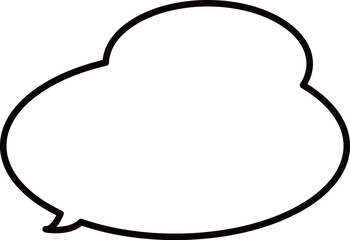 雲のようなモコモコした黒縁のシンプルな吹き出し