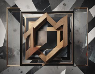 Abstract geometric photo collage, customizable frames ,  style,  modern,  structure