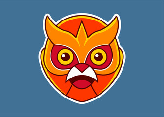 Fototapeta premium Fiery Owl Mascot Logo: A vibrant and stylized owl mascot logo design, featuring bold orange and red tones, perfect for branding and marketing materials.