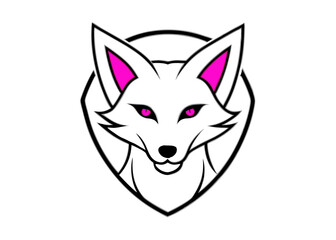 Obraz premium Fox Logo: A stylized fox design against a white background, perfect for branding.
