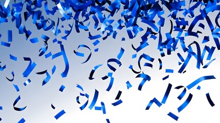 Blue Confetti Falling Celebration Background